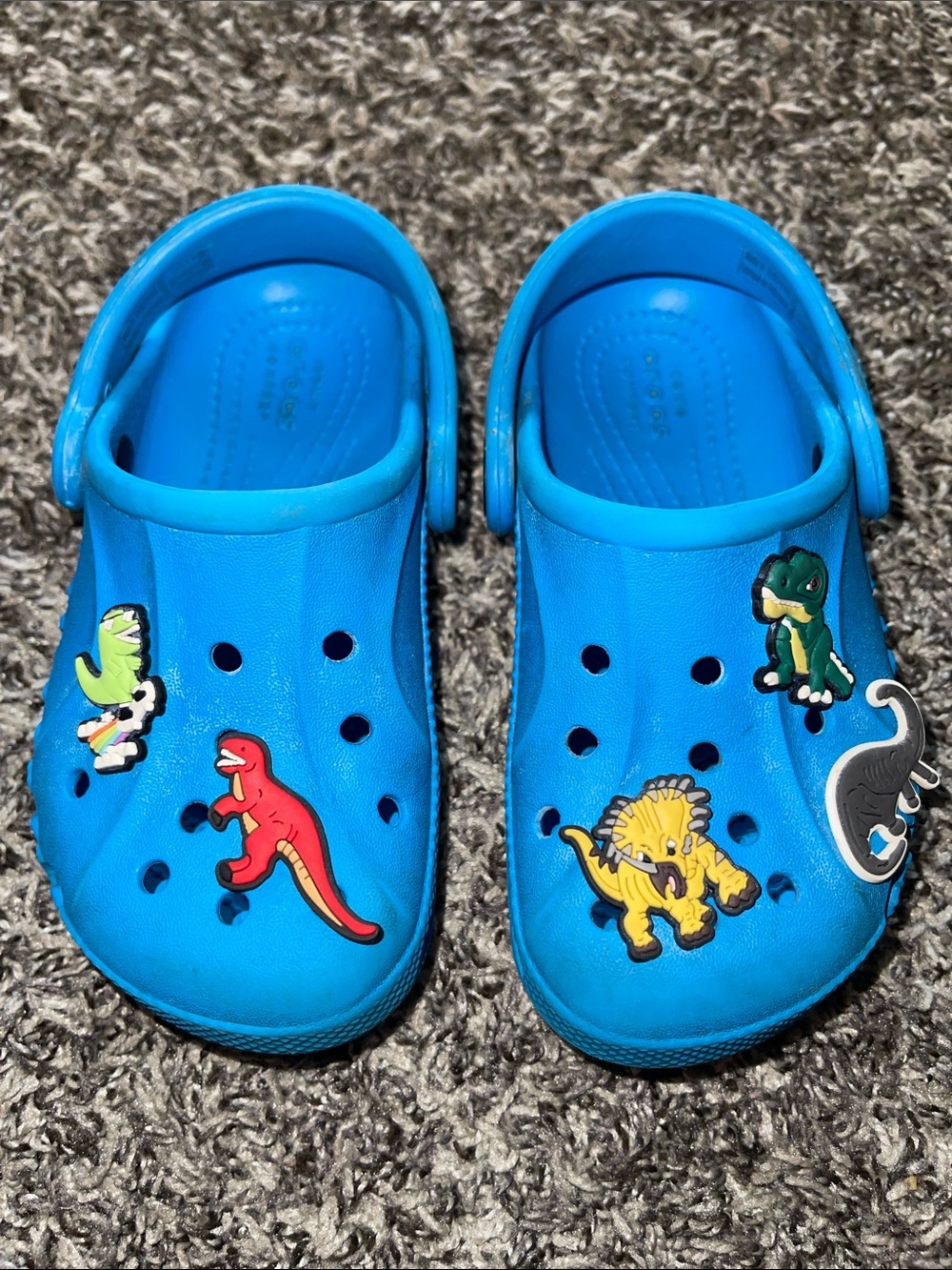 Kids Blue CROCS with Dinosaur Jibbitz (C9)